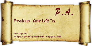 Prekup Adrián névjegykártya